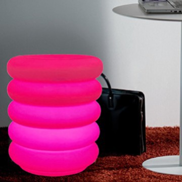 Hot sale LED luminoso taburete roscado donut atmósfera impermeable colorido taburete multifuncional taburete redondo club image 5