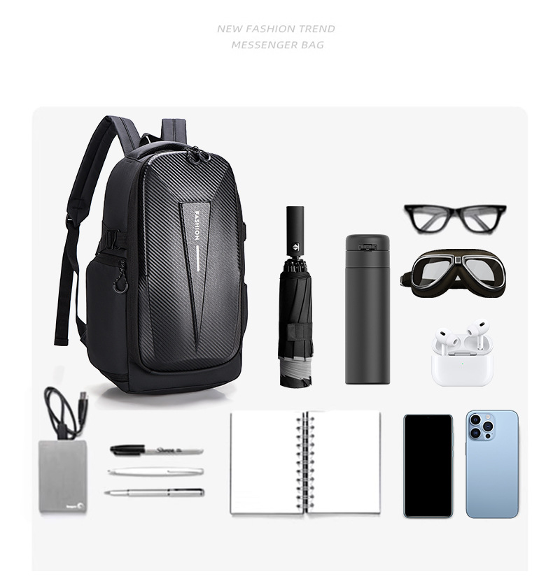 Cross-border hard-shell men's large-capacity backpacks, water-repellent cycling motorcycle backpacks, anti-collision business computer bags Application Scenario