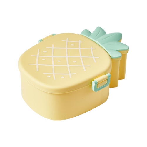 New pineapple shape candy box children's cute divided nut snack storage box portable lid food box