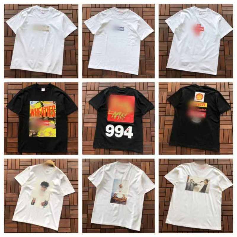 Cross-Border Original Trendy Sup Letter Print Box High Version Short-Sleeve T-Shirt Unisex Loose Street Fashion Dropshipping