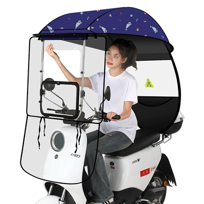 Cover Motorcycle Sunshade Detachable: Elektromobil üçün ön şüşə çətiri (günlük) - rotating-large-window-model-navy-dolphin-large-pocket-lazy-lifting-bracket-default-item
