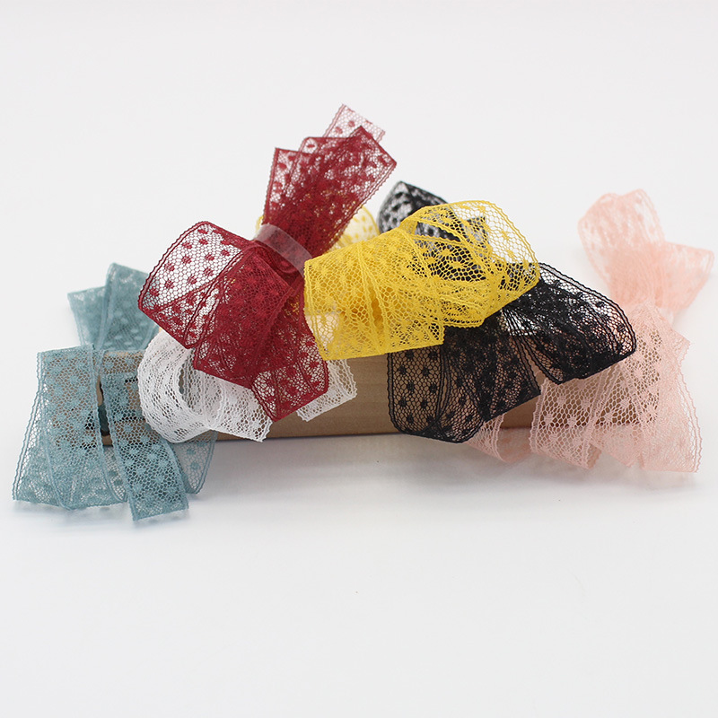 23 Color 1.5cm Non-elastic lace lace Dot lace Bow Sofa Curtain Flower Packaging Hand Ribbon 23 Color 1.5cm Non-elastic lace lace Dot lace Bow Sofa Curtain Flower Packaging Hand Ribbon