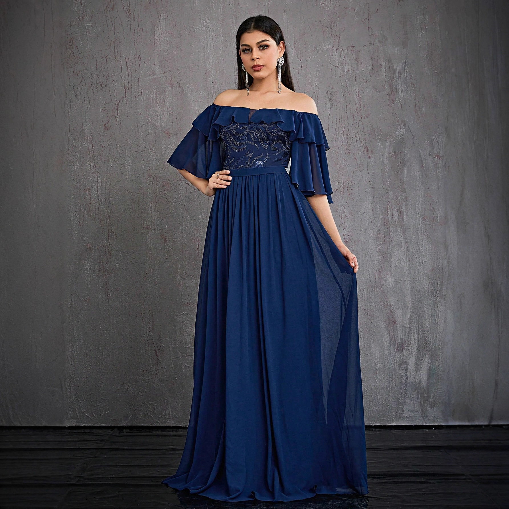 Aliexpress transfronterizo un hombro vestido de noche 2026 nuevo vestido de fiesta de baile vestido de adulto al por mayor image 2