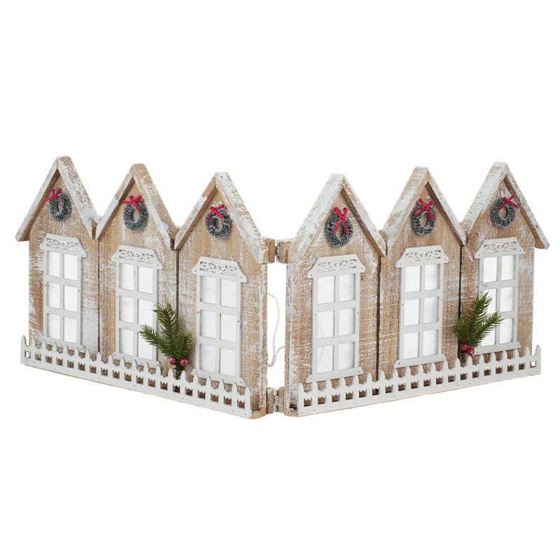 Nuevas vallas de madera de Navidad transfronterizas de estilo europeo decoración de pie de árbol de Navidad decoración de ventanas decoración de Navidad