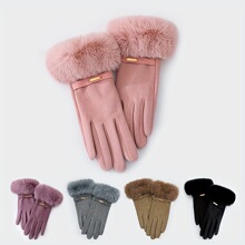 C 35971 Touchscreen Winter Fluffy Gloves ����ë������