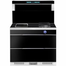 集成灶900宽气电两用左边电磁陶炉右边煤气抽烟机灶具消毒柜一体