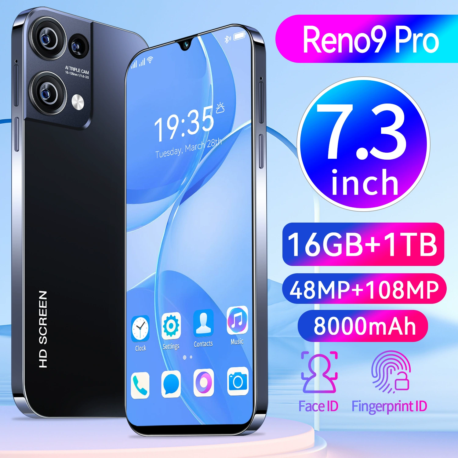 Новый кросс-брендовый мобильный телефон RENO9 Pro иностранная торговля Android 16+1T смартфон источник фабрики цена (взрывная модель)
