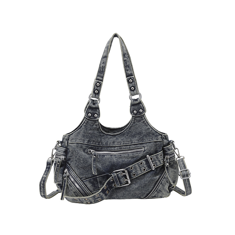Bolsa de hombro al por mayor transfronteriza 2026 nuevo denim para hacer vieja locomotora estilo retro mochila casual
