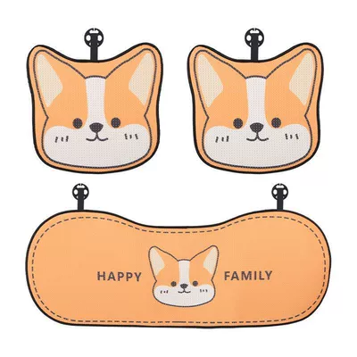 Seat cushion, seat cover Covers for Women, Summer Seat Covers - ice-silk-corgi-3-piece-set