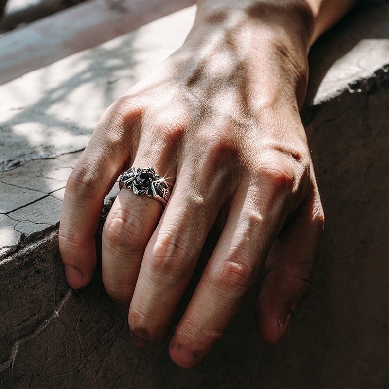 Yishangtai silver ring men's retro high-end feeling ruffian handsome niche design trend tail ring ring ring open ring ring ring ring Yishangtai silver ring men's retro high-end feeling ruffian handsome niche design trend tail ring ring ring open ring ring ring ring