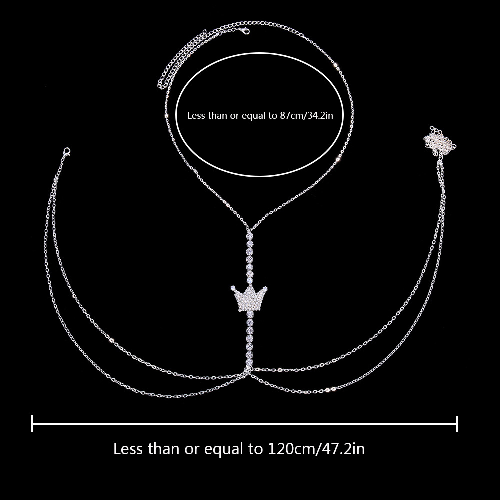 Crown Rhinestone Chest Chain Image 2