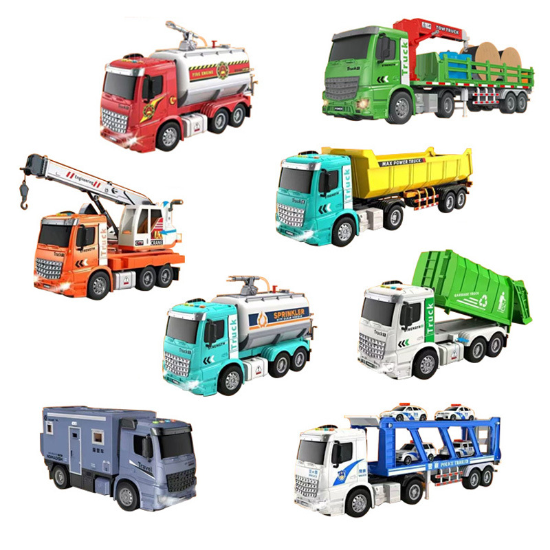 Coche de juguete Haitai Mezclador de concreto de ingeniería para niños Coche de juguete de cemento Niño de 3 años de edad regalo de camión de bomberos