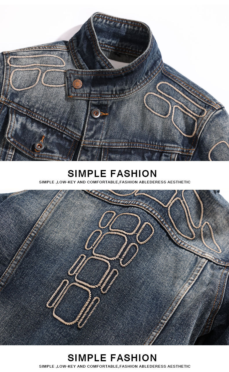 Men's Denim Jacket For Men Spring Autumn Loose Workwear Style_voghion.com