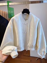新款感宽松新中式国风盘扣外套女春秋短款百搭棒球服上衣