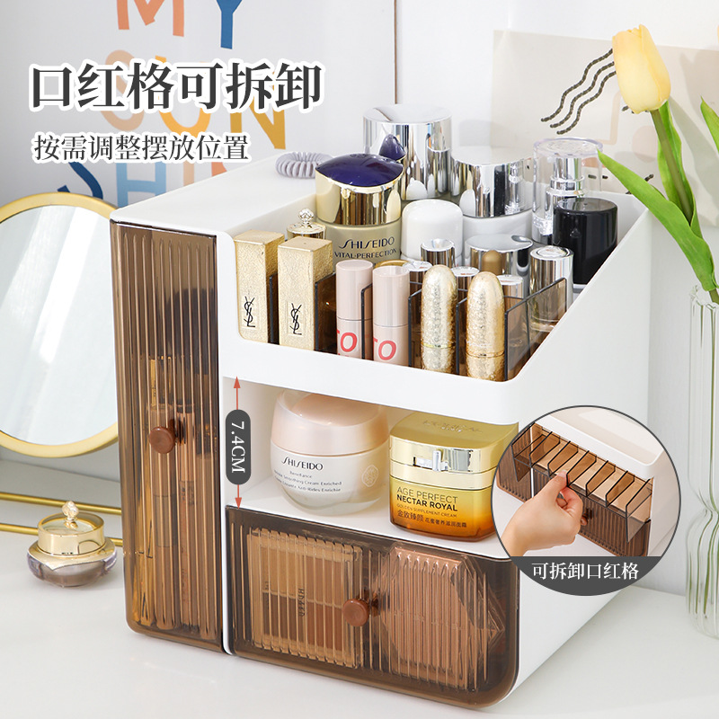 Haixing Selective Luxury Cosmetics Storage Box, Large Capacity Lipstick Mask Skincare Desk Organizing Storage Box