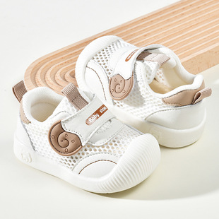 Baby sandals men's summer toddler shoes 01-2 years old baby non-slip soft-soled baby net shoes female baby shoes