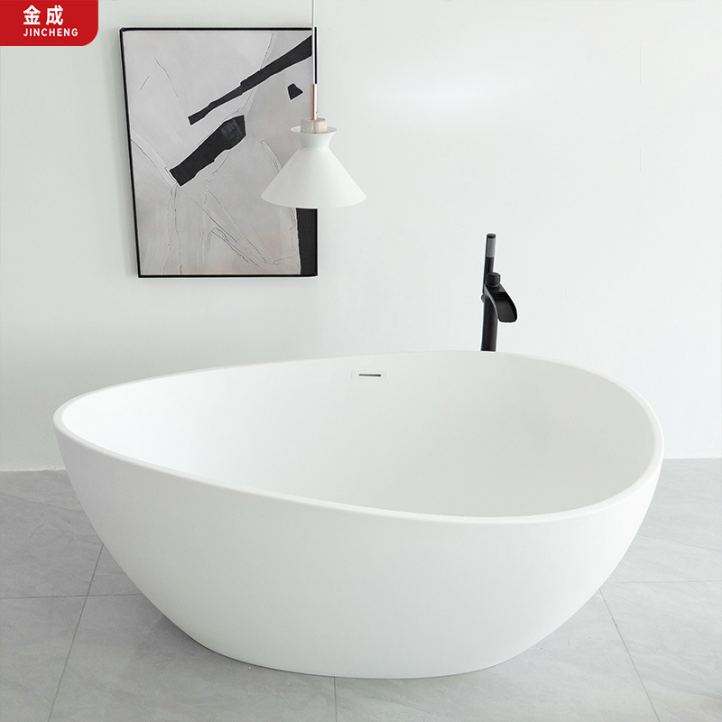 Jincheng's Best-Selling Matte Freestanding Bathtub 160cm Factory Direct Supply with Ce Certification Suitable for Home Bathrooms