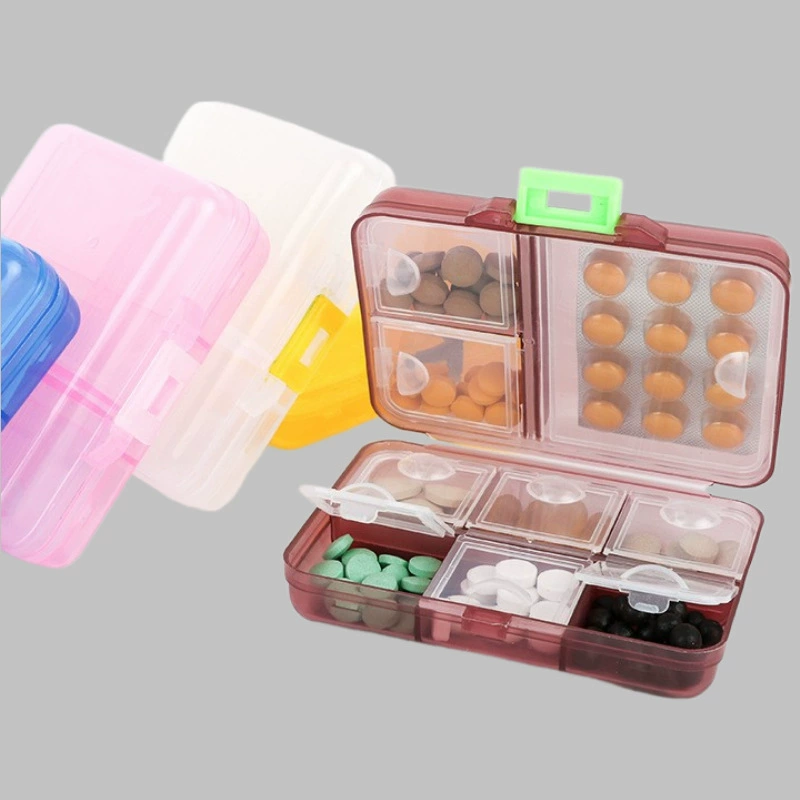 Хит продаж: портативный органайзер для таблеток для внешней торговли, большой контейнер на 7 дней, прозрачный контейнер для таблеток с несколькими отделениями, доступна печать логотипа