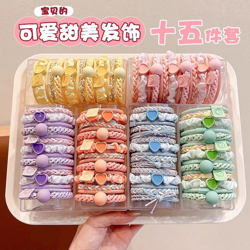 Gomas para el cabello de colores, elásticas y suaves, no dañan el cabello, set al por mayor para niñas