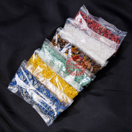 Natural purple yellow white powder crystal fluorite gravel five elements degaussing stone diffuser stone bracelet purify fish tank flower pot bottom stone