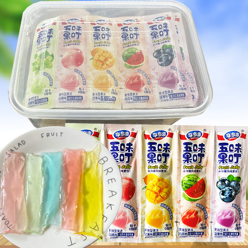 Fruit Flavor Jelly Slice Q-elastic Fruit Plate Popsicle Summer Cool and Greedy Flavor Internet Celebrity Leisure Snacks