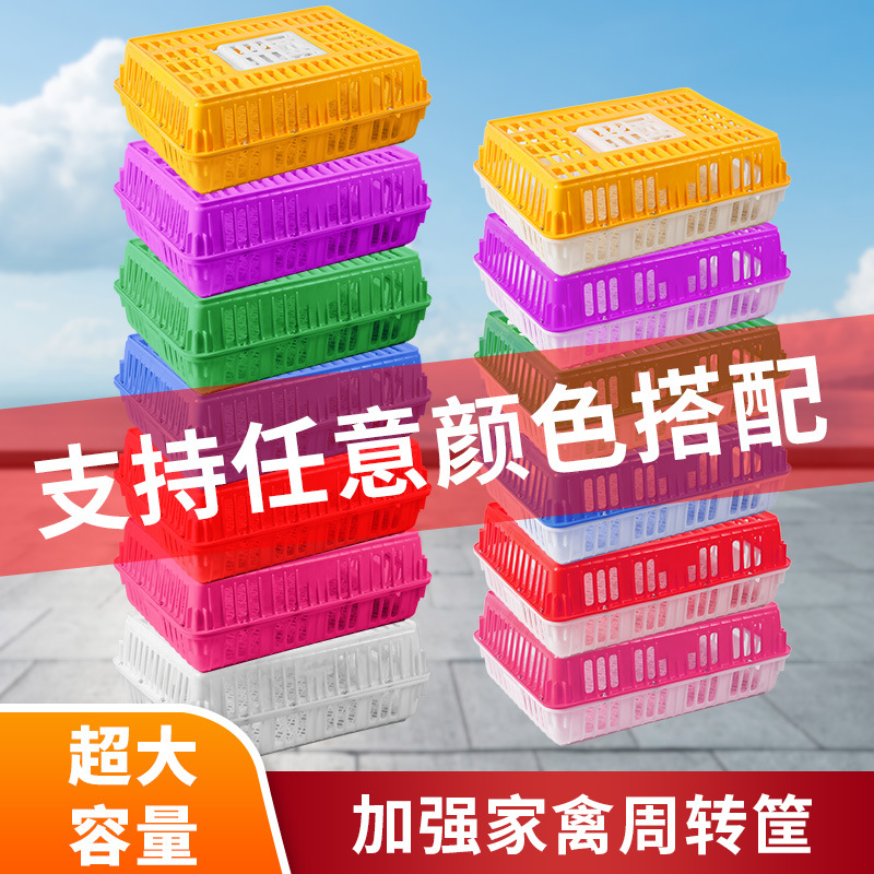 鸡笼运输笼塑料家禽周转箱筐成鸡鸭鹅鸽子笼子家用大号兔笼养殖笼