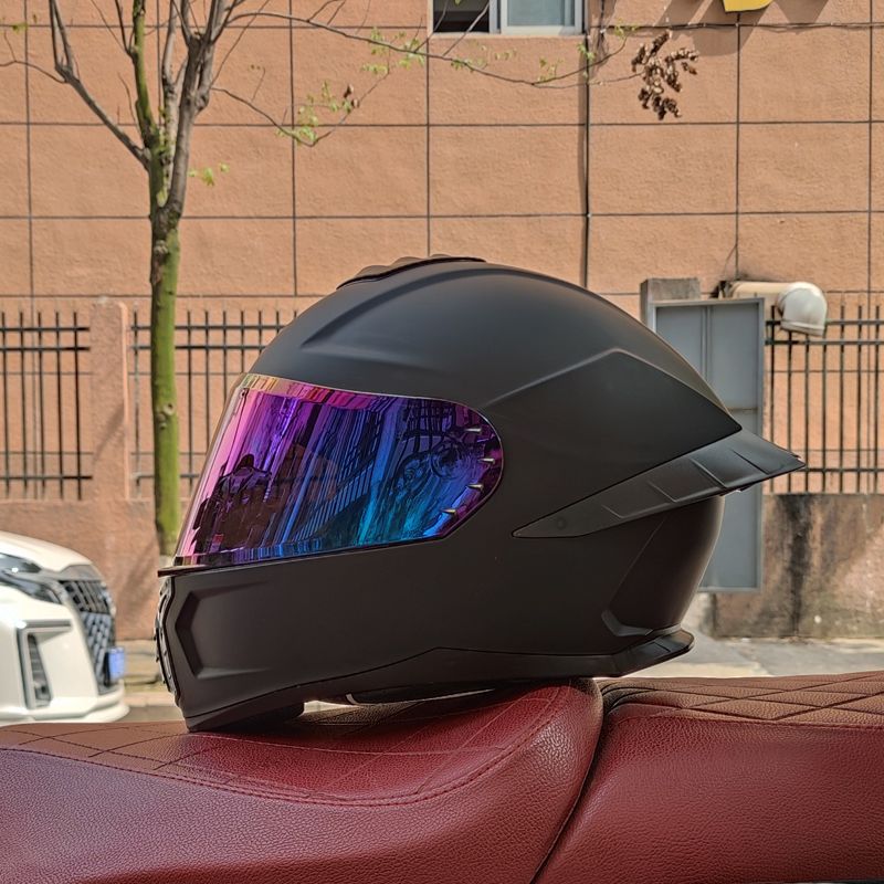 ORZ nuevo casco de motocicleta 3C casco completo de motocicleta para hombres y mujeres cuatro estaciones corriendo casco cola grande pareja Bluetooth