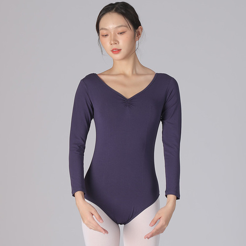 Dance Exam Dance Suit Body Suit Adult Short Sleeve Elastic Solid Color Ballet Dance Bodysuit Training Base Training Suit Gym Suit