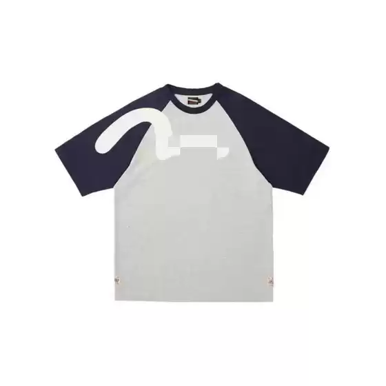 25 High-Quality Summer EVI Couple Printed Seagull Color-Block Crew Neck Relaxed Short-Sleeve T-Shirt