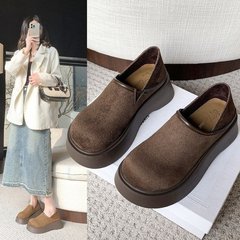 厚底勃肯鞋女2025新款秋季一脚蹬两穿女鞋子乐福鞋豆豆鞋博肯单鞋