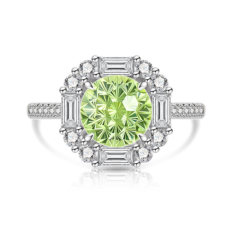 Gold Plated Fireworks Ring With Colored Gemstone And Diamond_voghion.com