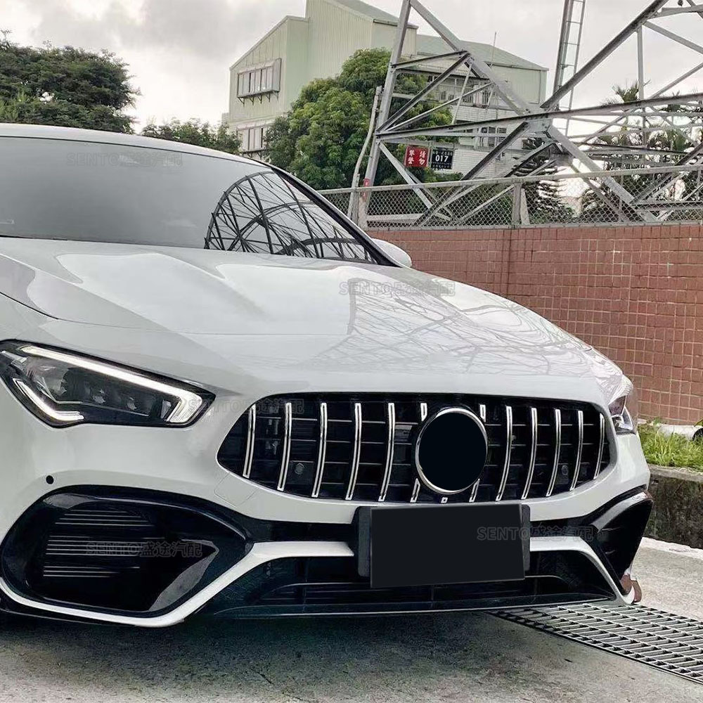 Suitable for 2019-2025 Mercedes-Benz Cla Modified Gt Full Star W118 C118 Bumper Grille Vertical Bar Grille