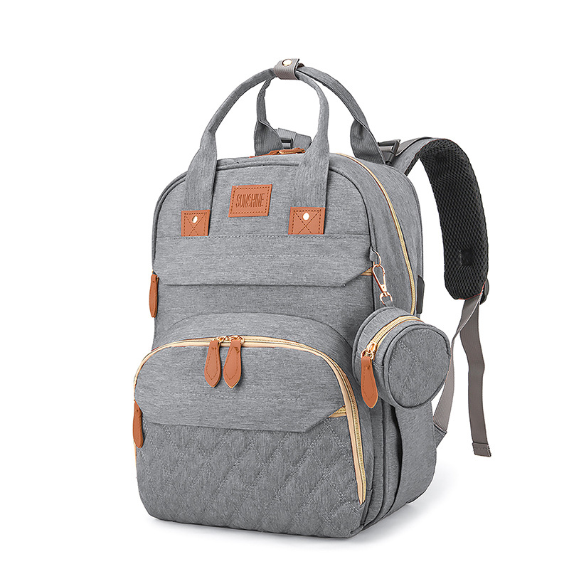 Luz de color sólido clásico ocio bolsas de madre y bebé de color sólido moda versátil para salir ocio viaje mujer mochila de hombro