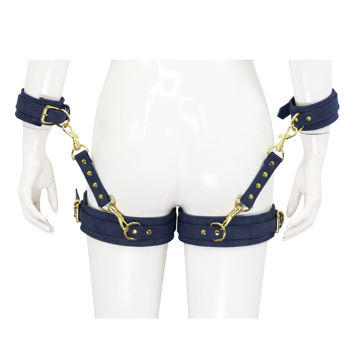 Directamente del fabricante, correas para piernas, anillos para piernas y esposas entrelazadas para utilería de escenario, correas para piernas unisex, estilo europeo y americano.