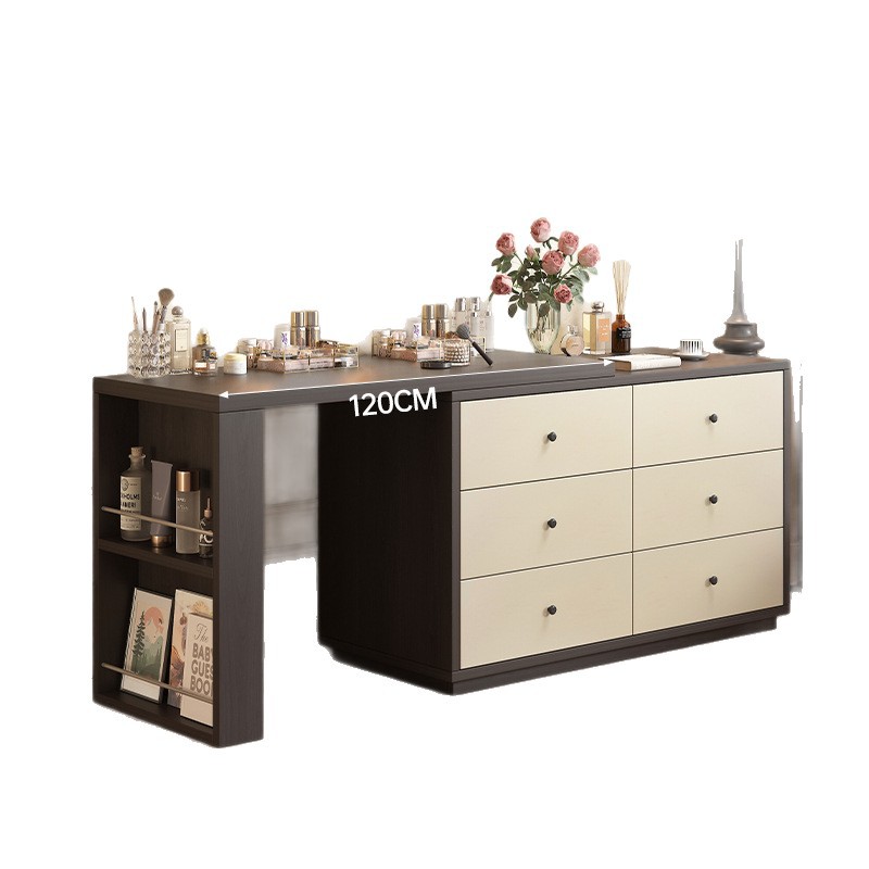 Retro estilo francés cabecera de cama梳妆台 escritorio 2 en 1 pequeño dormitorio retráctil mesa de maquillaje de gran capacidad de almacenamiento