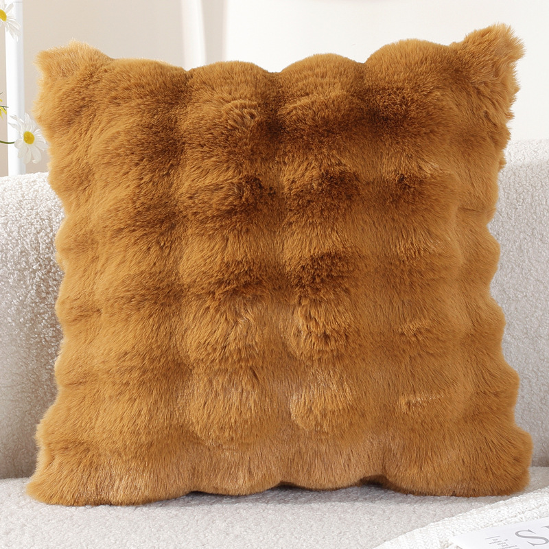 Fallo de conejo almohada de peluche balcón ventana flotante almohada de aire crema almohada de sofá sala de estar cojín de alta calidad invierno