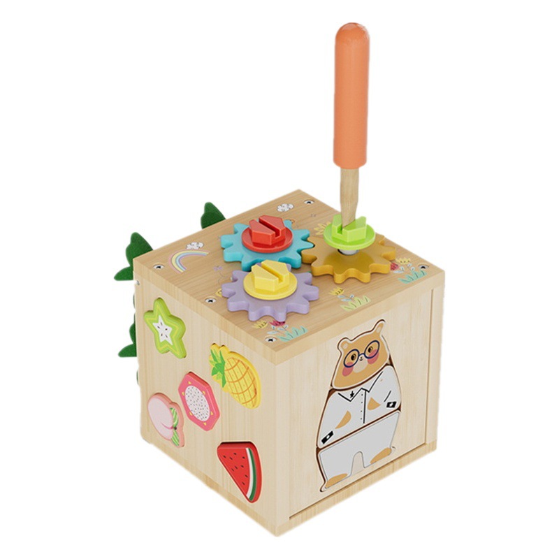 Educación temprana de los niños transfronterizos tirando de rábano y la captura de insectos forma de acumulación juego de inteligencia de madera bebé juguetes educativos 1-3 años de edad 2