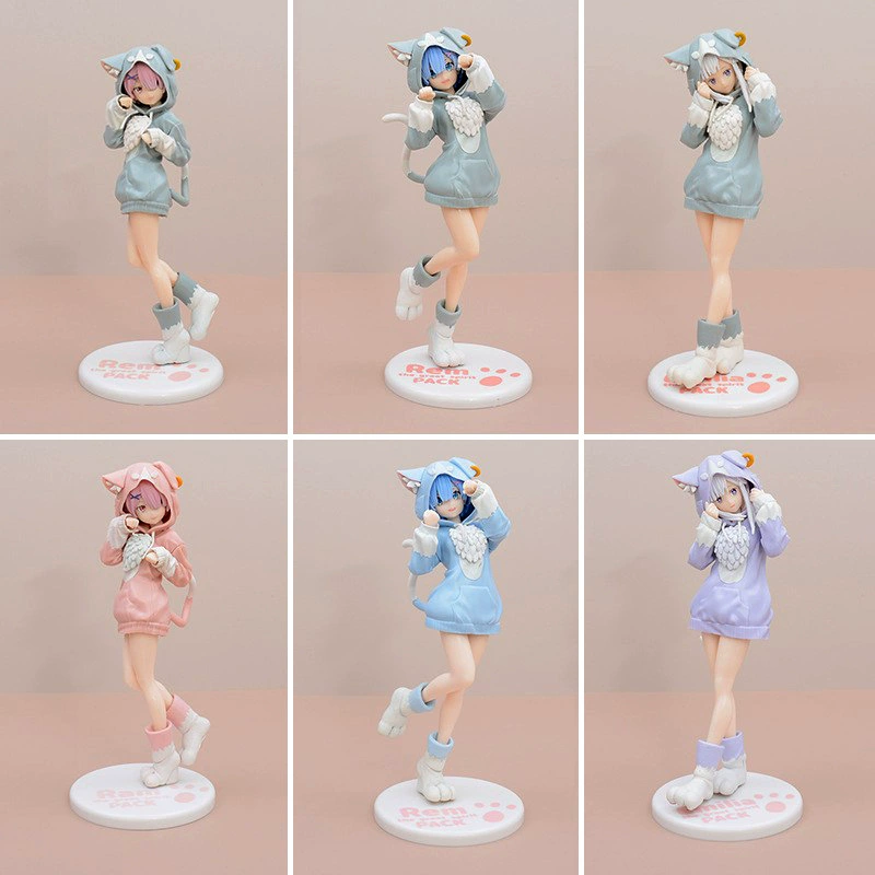 Фигура (Parker) Rem · Ram · Emilia — 20 см статуя из PVC/смолы в стиле anime, варианты костюма Parker