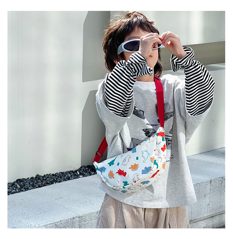 Kid'S Small Cotton Dinosaur Cute Dumpling Shape Zipper Fanny Pack display picture 10