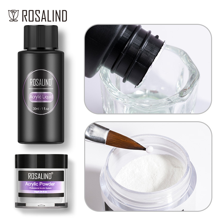 rosalind3色水晶粉套装 美甲初学者水晶雕花粉延长美甲粉工具套装