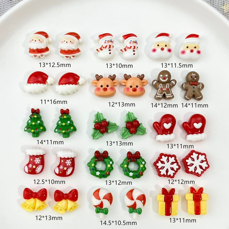 New Christmas Cartoon Nail Art Accessories Cute Santa Claus Gingerbread Man Resin DIY Hairpin Earrings Accessories New Christmas Cartoon Nail Art Accessories Cute Santa Claus Gingerbread Man Resin DIY Hairpin Earrings Accessories