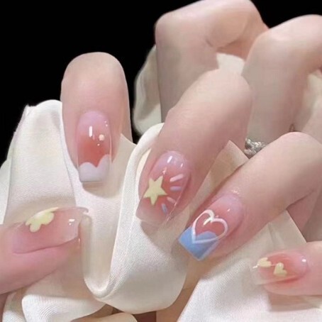 2026 Spring/Summer New Style Whitening Short Wearable Nails Blush Gradient Nail Stickers Gentle Pure Desire Style Removable 2026 Spring/Summer New Style Whitening Short Wearable Nails Blush Gradient Nail Stickers Gentle Pure Desire Style Removable