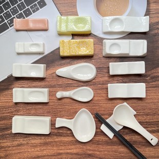 ◍ 10 Pure White Ceramic Chopstick Holders Chopstick Rests Chopstick Holders Small Chopstick Holders Chopstick Rests Chopstick Holders