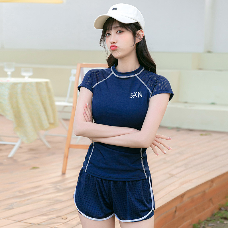 Traje de baño de dos piezas Deportes Moda de estilo coreano de las mujeres adelgazante SLIM-Fit traje de baño de dos piezas de vacaciones de aguas termales ventas directas de la fábrica