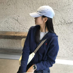 拉夫小马标情侣款连帽开衫纯色卫衣刺绣宽松基础拉链外套男女同款