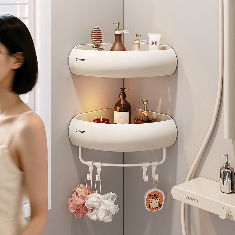Bathroom Cabinet Storage Rack, Triangular Basket Rack, Wall-Mounted, No-Drill Corner Storage Rack for Bathroom, No-Drill Storage Rack Bathroom Cabinet Storage Rack, Triangular Basket Rack, Wall-Mounted, No-Drill Corner Storage Rack for Bathroom, No-Drill Storage Rack