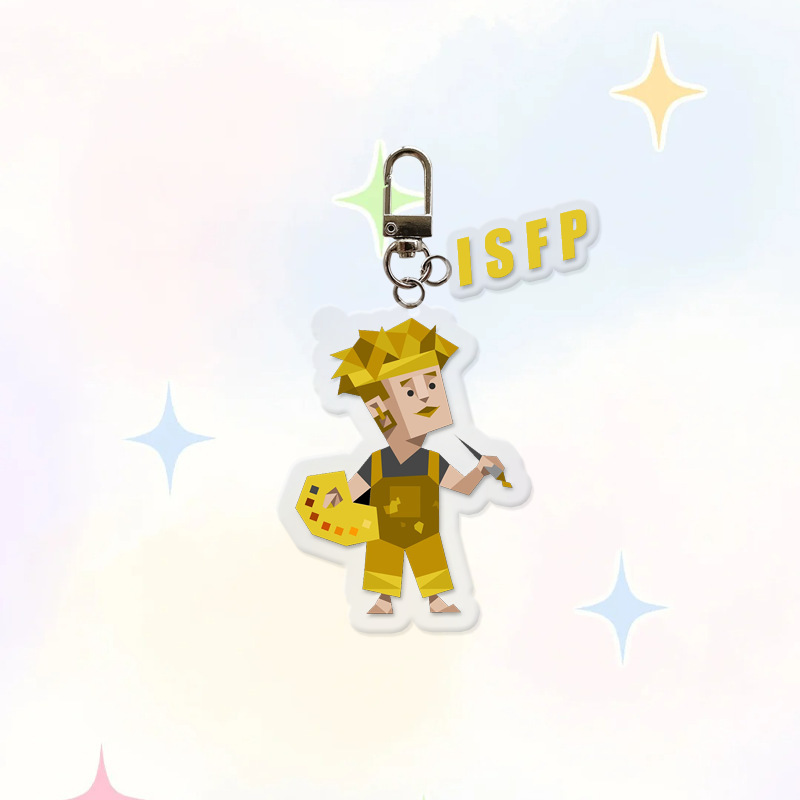 MBTI16型人格同モデルの鍵はイヤホンのカバーを掛けてアクリルの2つのセットの小さい緑の人のカップルを包みます。