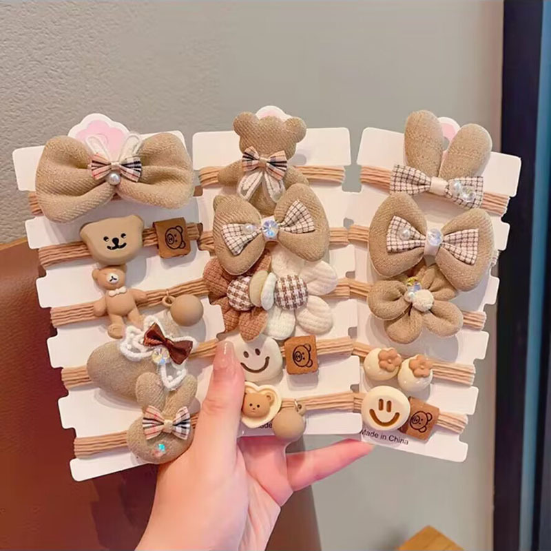 Autumn and Winter Bow Girls' Hair Accessories Rubber Band Hair Band Girls' High Ponytail Headband Children's Hair Rope Rubber Band