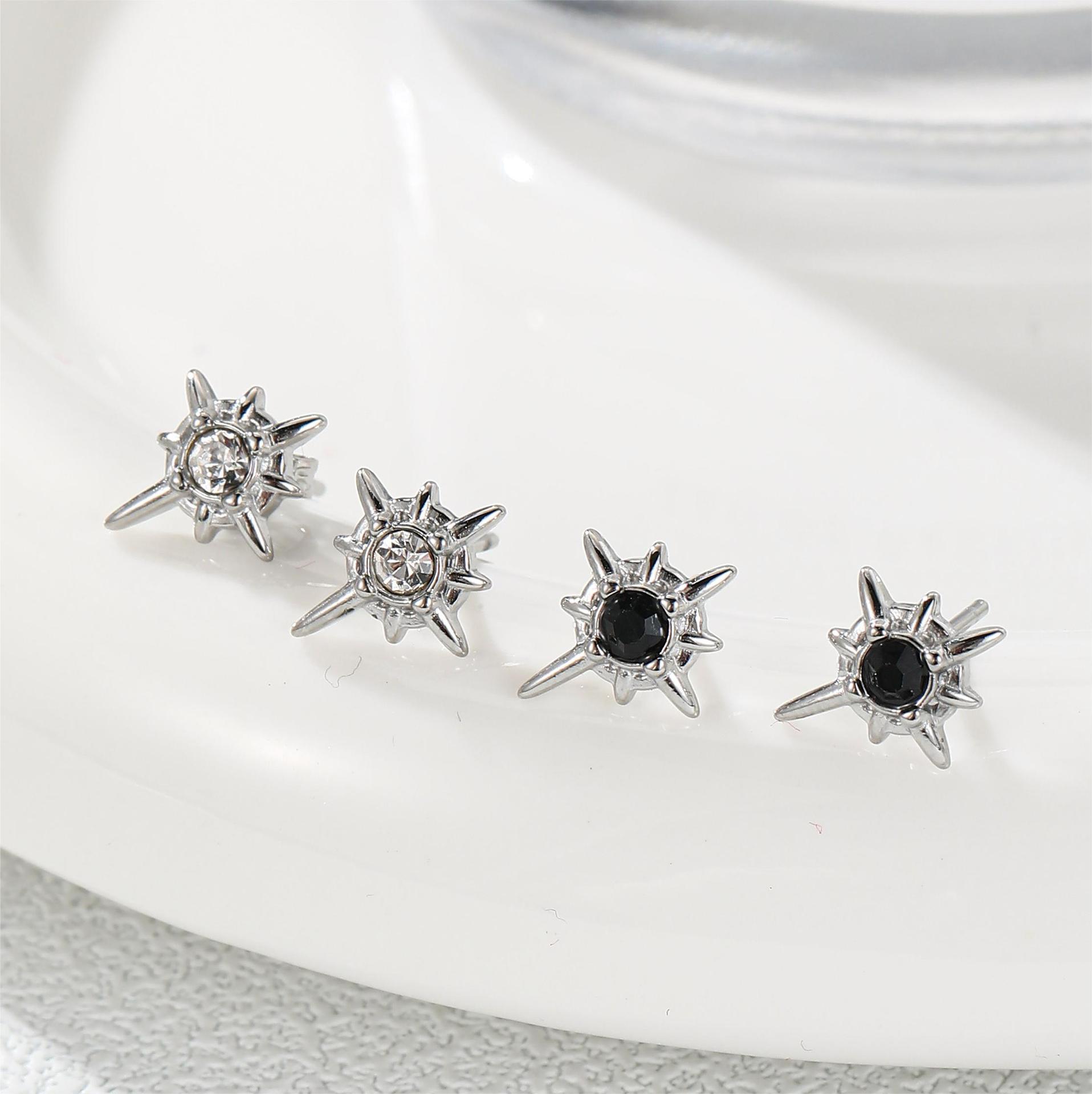 Holiday, Daily Occasion 1 Pair Simple Style Classic Style Solid Color Inlay Titanium Steel Rhinestones Ear Studs