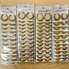 クロスボーダーのよく売れている幾何学の不規則なハンマーのステンレスの油圧のイヤリングは簡単で、18kの金のイヤリングをめっきします。